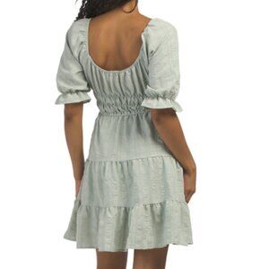 NWT, SZ XL, Tiered Crinkle Mini Dress, Green